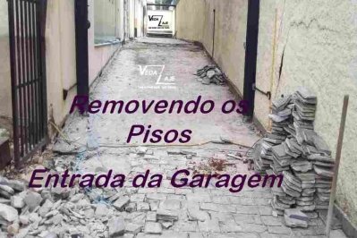 Entrada da garagem sendo quebrada