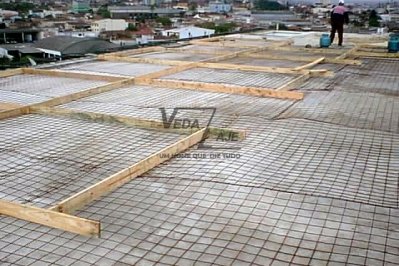 Preparando para colocação de piso armado