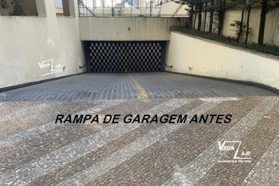Rampa do condomínio a ser impermeabilizada